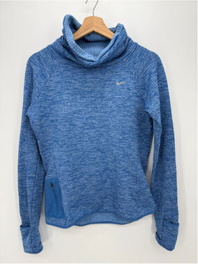 Nike Therma Sphere Element Blue Dri-Fit Cowl Neck Sweatshirt women size S